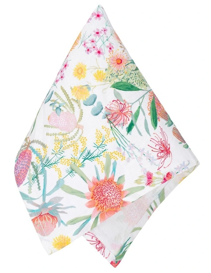 Royal Botanic Gardens Native Blooms Cotton Napkin Set of 4 in Multi