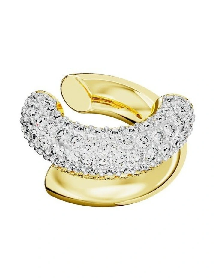 Dextera Gold-Tone Plated Ear Cuff in White