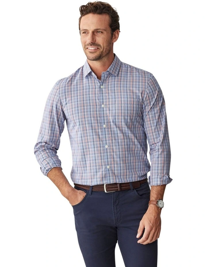 Tailored Easy Care Check Long Sleeve Shirt in Multi