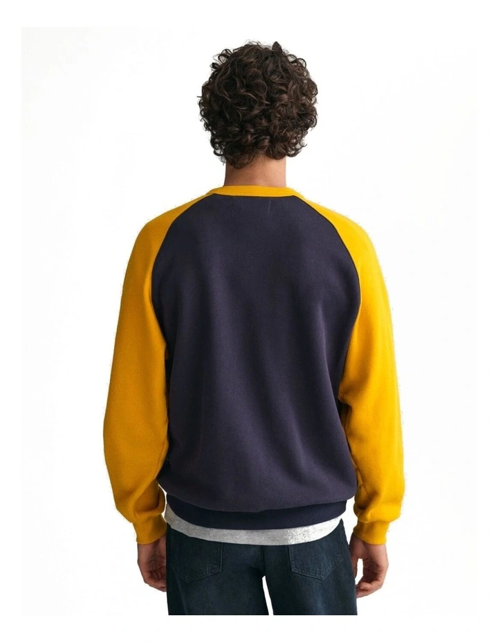 USA Crew Neck Sweat Top in Evening Blue
