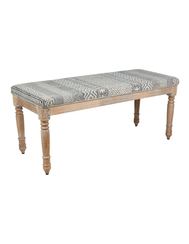 Norma Upholstered Entryway Cushioned Bench 120cm in Cream