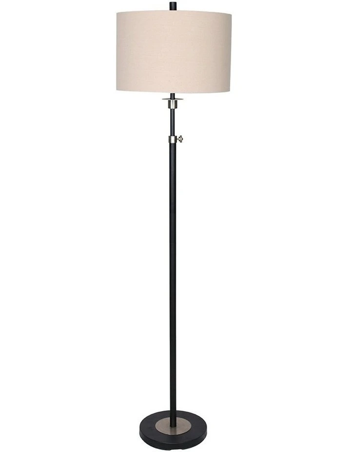 Metal Floor Lamp With Cream Fabric Shade