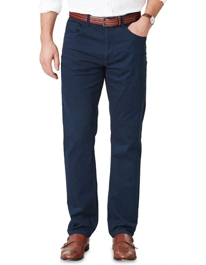 Stretch Bedford Cord Trouser in Navy