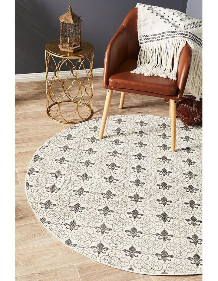 Lunar Printed Rug 421 in Grey