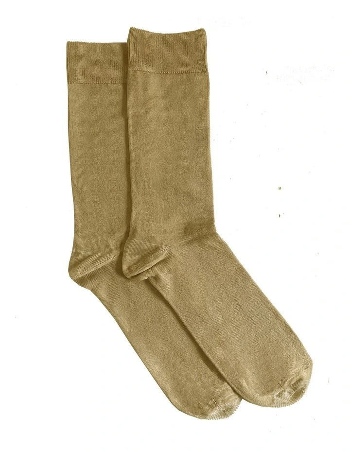 Tough Toe Cotton Mercerised Socks 2 Pack in Stone