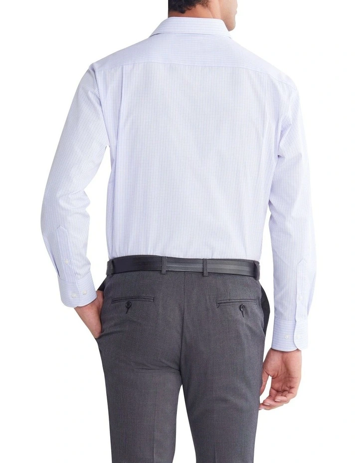 Classic Long Sleeves 2 Col Mini Check Shirt in Lilac