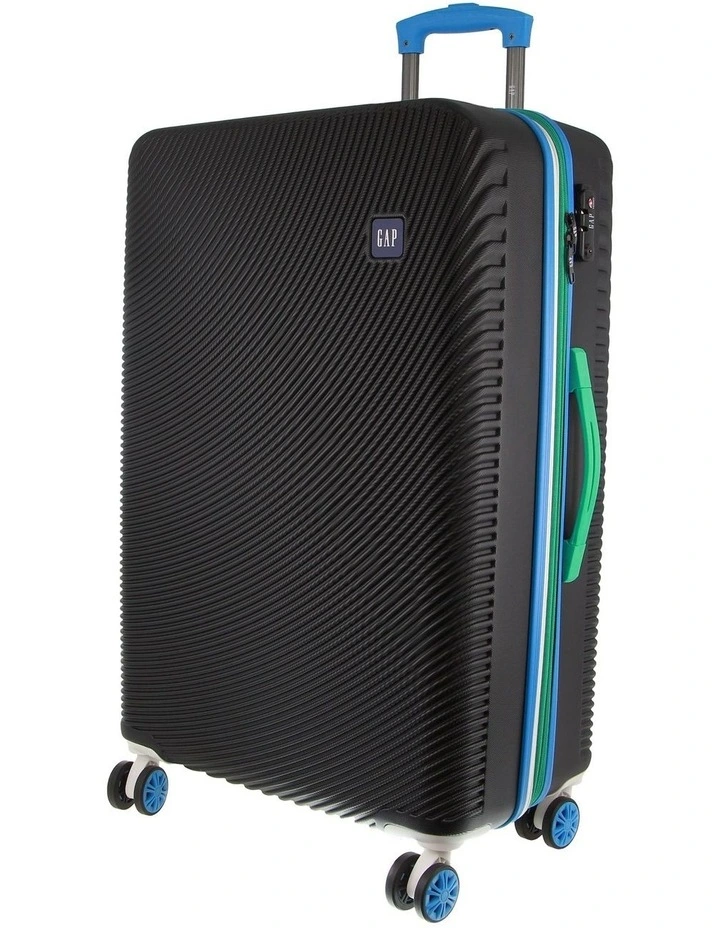 Stripe Medium 67cm Hard-Shell Suitcase in Black