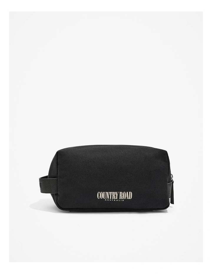 Organically Grown Cotton Heritage Wash Bag in Black