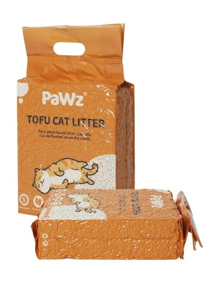 Clumping Flushable Tofu Cat Litter 2.5kg x6 in Natural