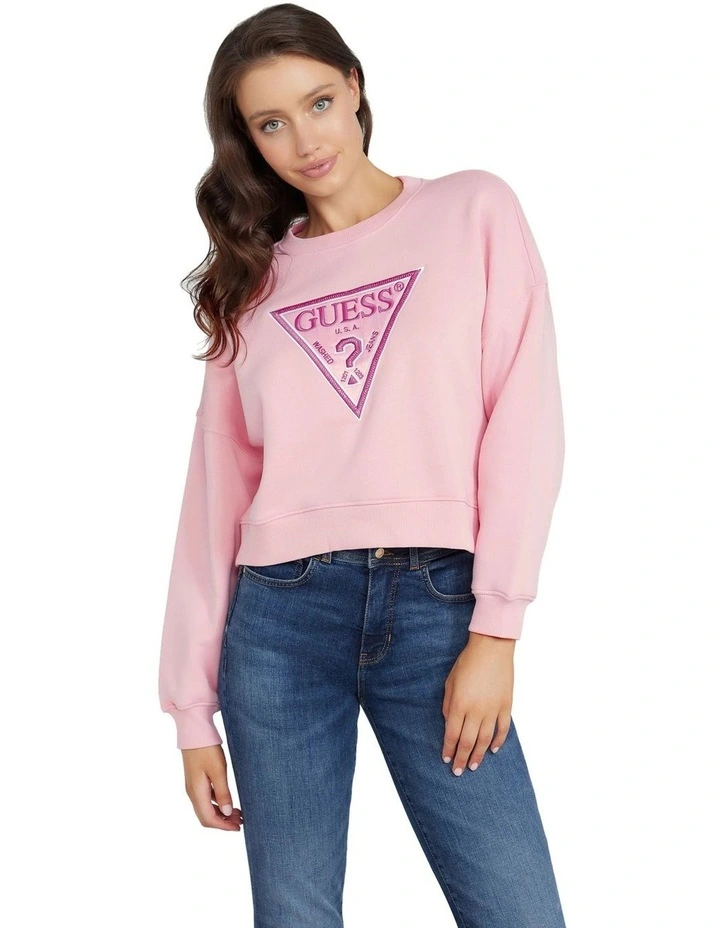 Lurex Triangle Sweatshirt in Pink