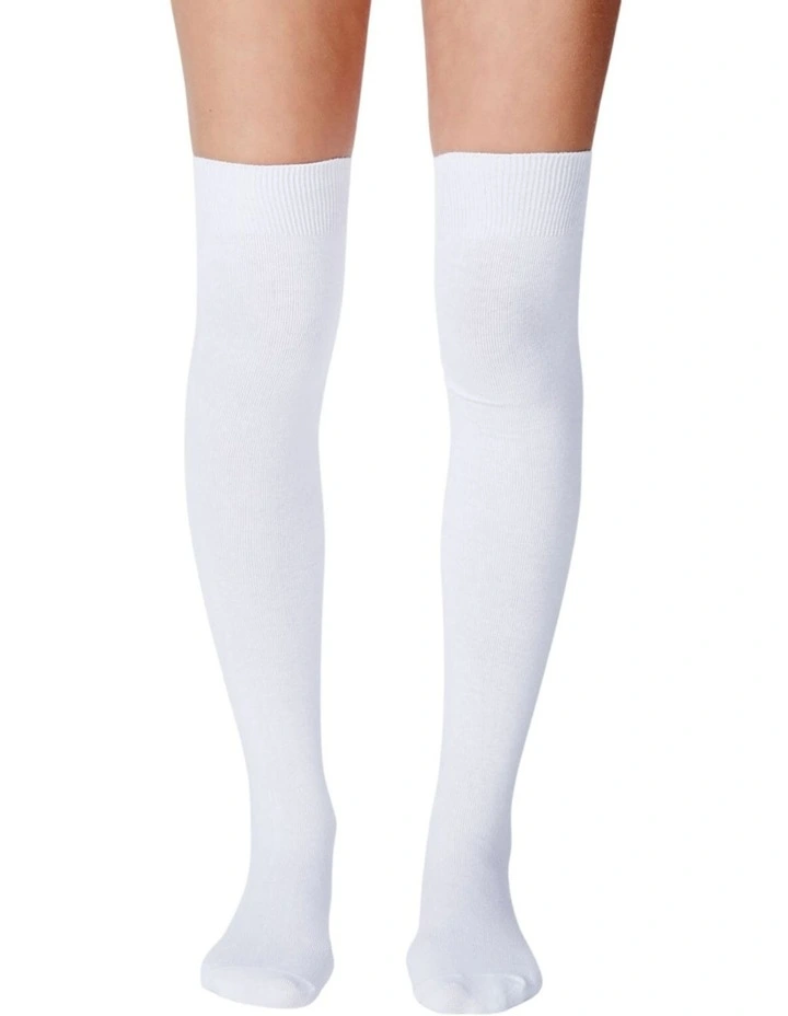 Over The Knee Socks 10 Pack in White