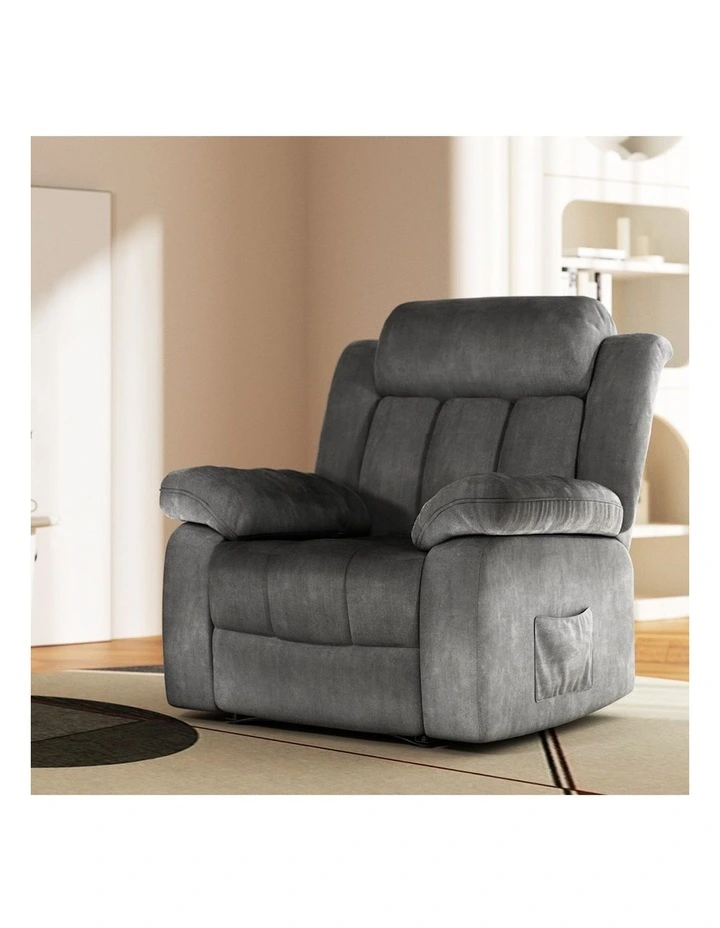 Electric Massage Heated Recliner Chair in Grey