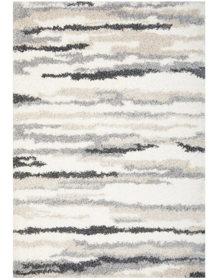 Moonlight Neptune Slate Rug in White