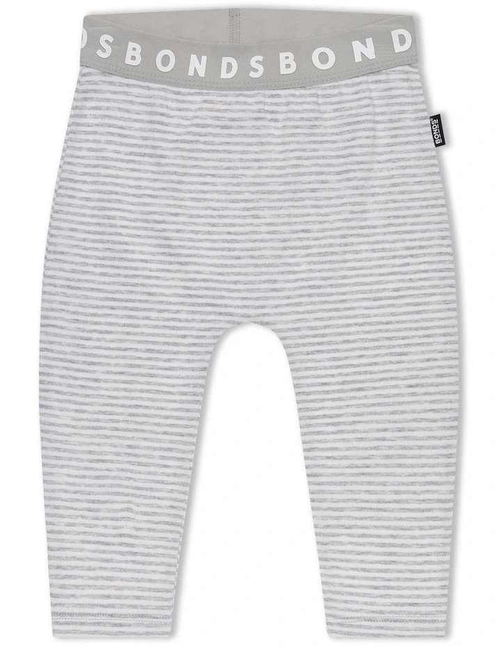 Baby Stretchies Legging in Grey/White Stripe