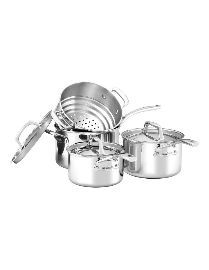 Per Sempre Clad Induction Cookware Set 4 Piece in Stainless Steel