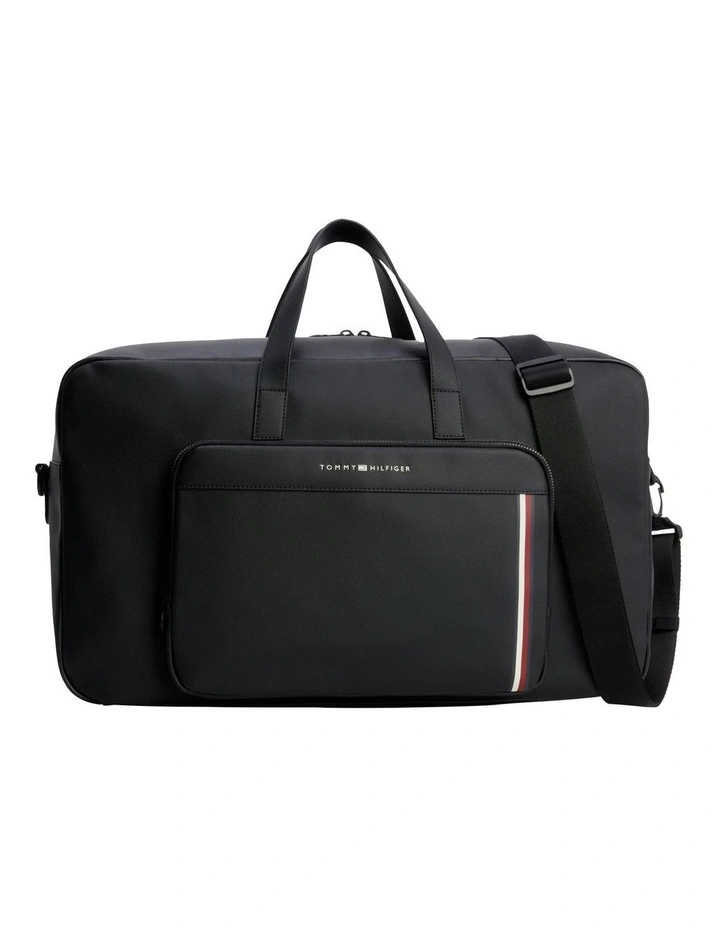 Pique Textured Duffel Bag in Black
