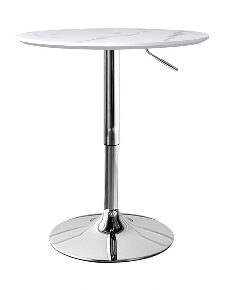 Swivel Gas Lift Bar Table for Cafe and Outdoor Use in White