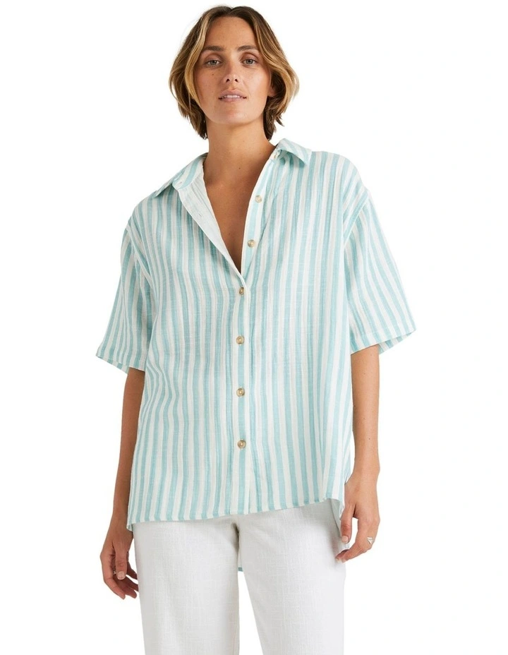 Stripes Out Shirt in Teal
