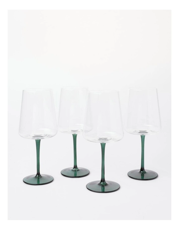 Jordan Red Wine Glass Set of 4 in Dark Green