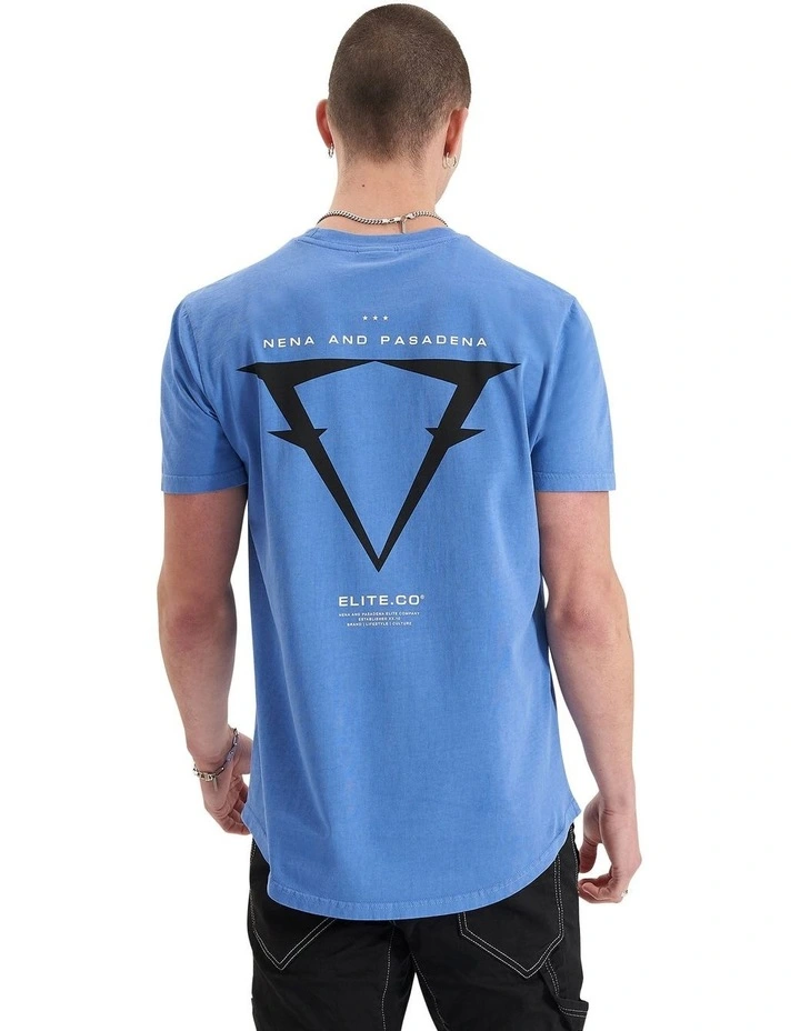 Level Dual Curved Tee in Pigment Dutch Blue