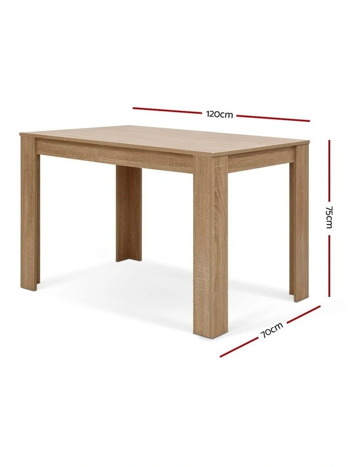 Artiss Dining Table 4 Seater Wooden Kitchen Tables Oak 120cm Cafe Restaurant