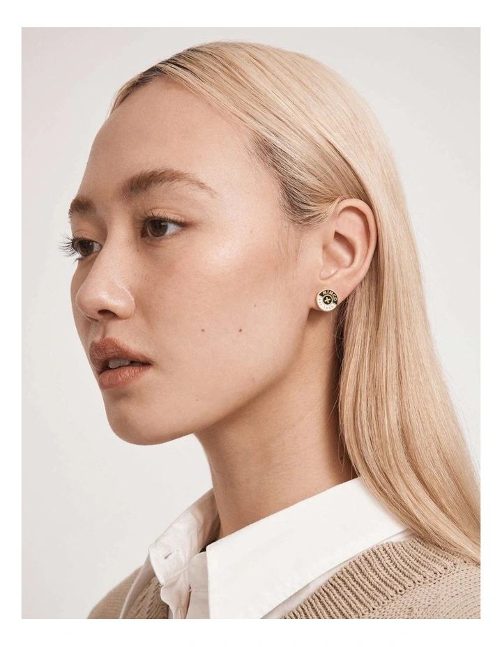 Mod Stud Earrings in Black