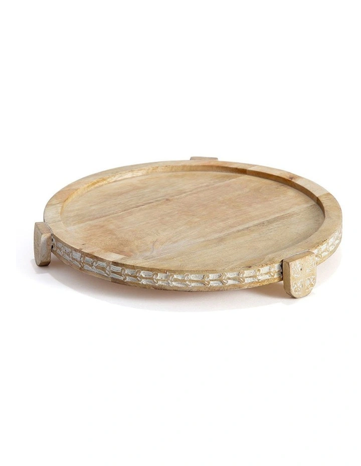 Mango Wood 30 cm Wooden Cake Stand in Natural