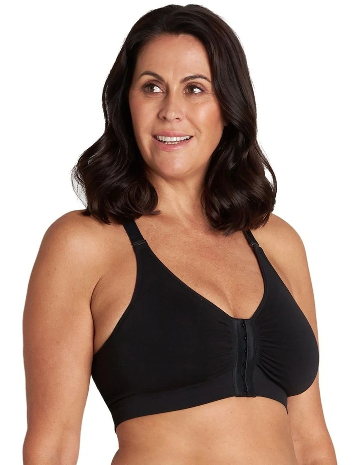 Restore Front Open Wirefree Bra in Black