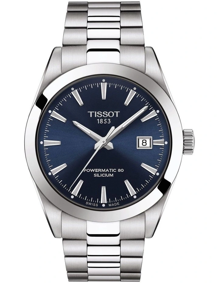 Gentleman Powermatic 80 Silicium T1274071104100 Automatic Watch in Blue