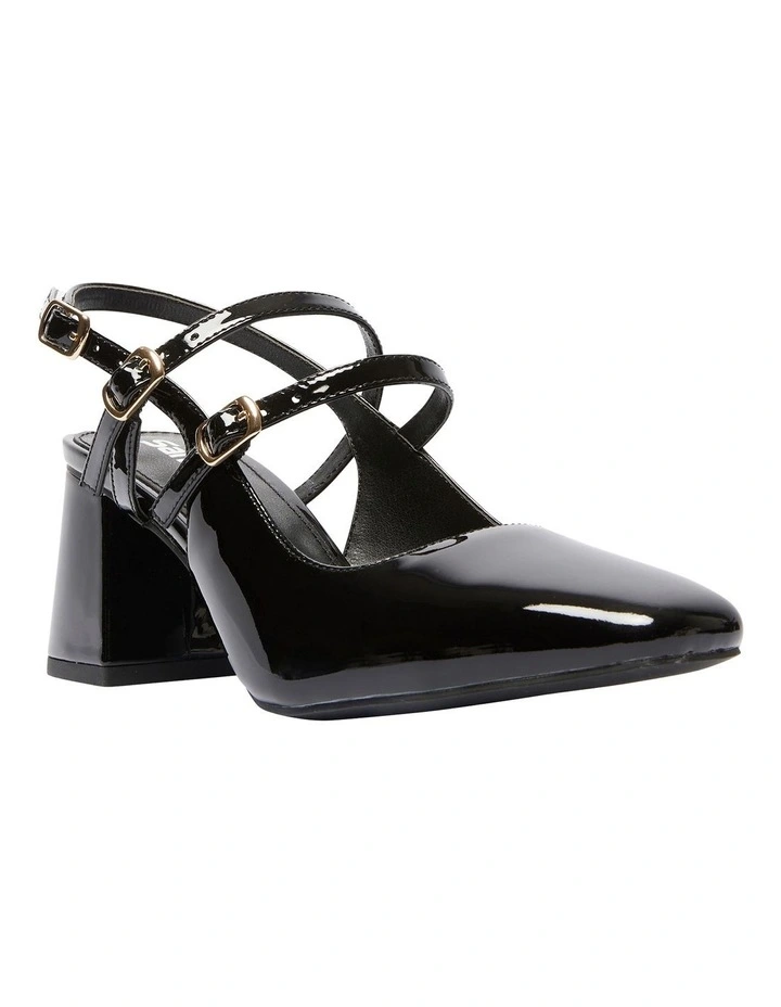 Nexus Heeled Shoes in Black Patent Leather