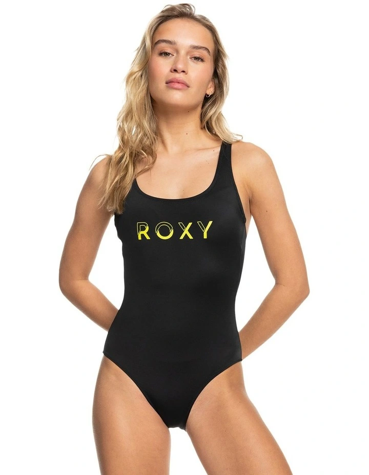 Active Cross Back One Piece Swimsuit in Anthracite