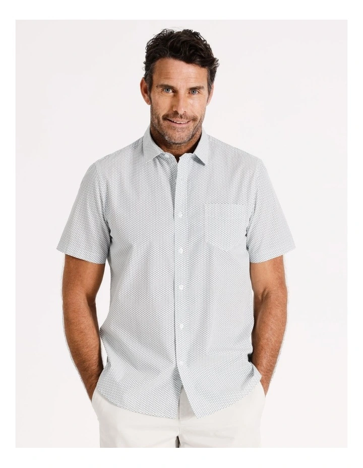 Thorney Short Sleeve Print Shirt in Green