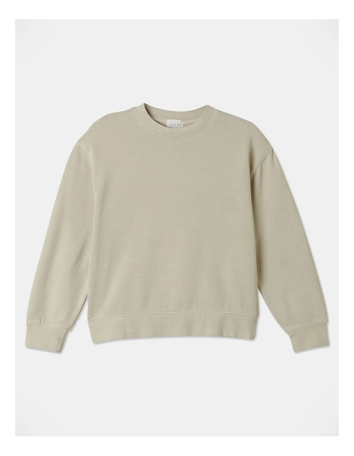 Essentials Crew Neck Sweat Top in Beige