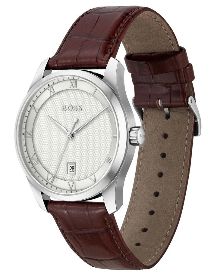 Principle Calfskin Watch in Brown