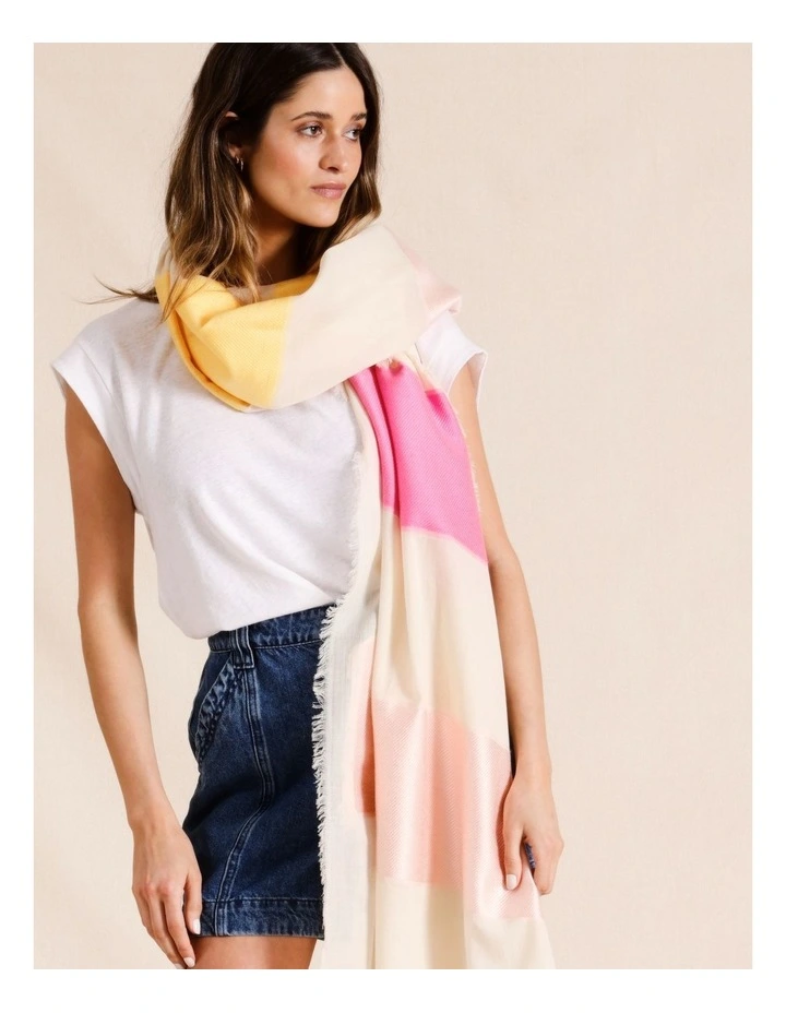 Stripe Scarf in White