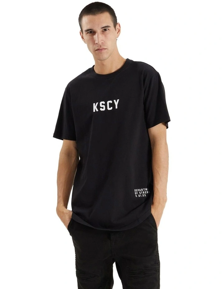 Fairplay Dual Curved Tee in Black