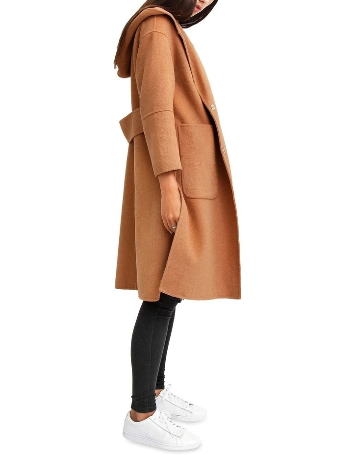 Walk This Way Camel Wool Blend Oversized Coat