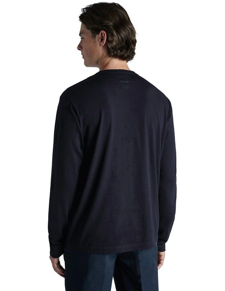 Merino Long Sleeve Tee in Navy