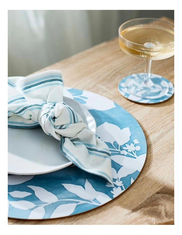 Capri Round Placemat Set of 4 in Blue