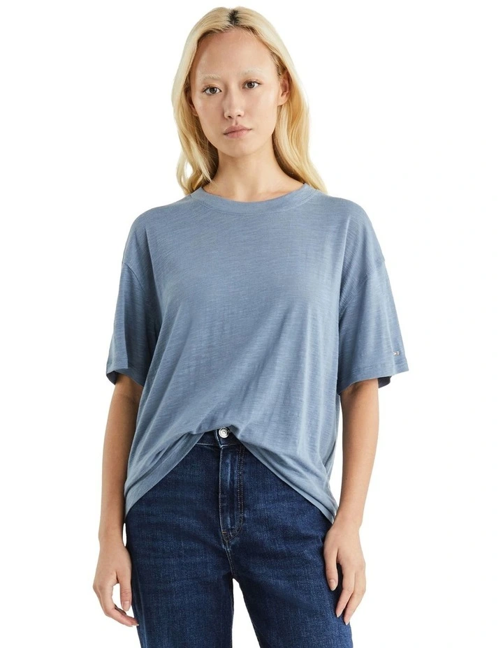 Crew Neck Relaxed T-shirt in Blue