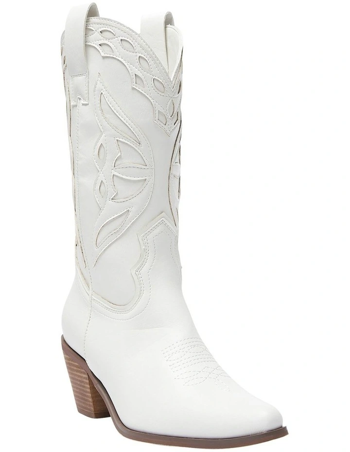 Rodeo Western Boots in White Smooth