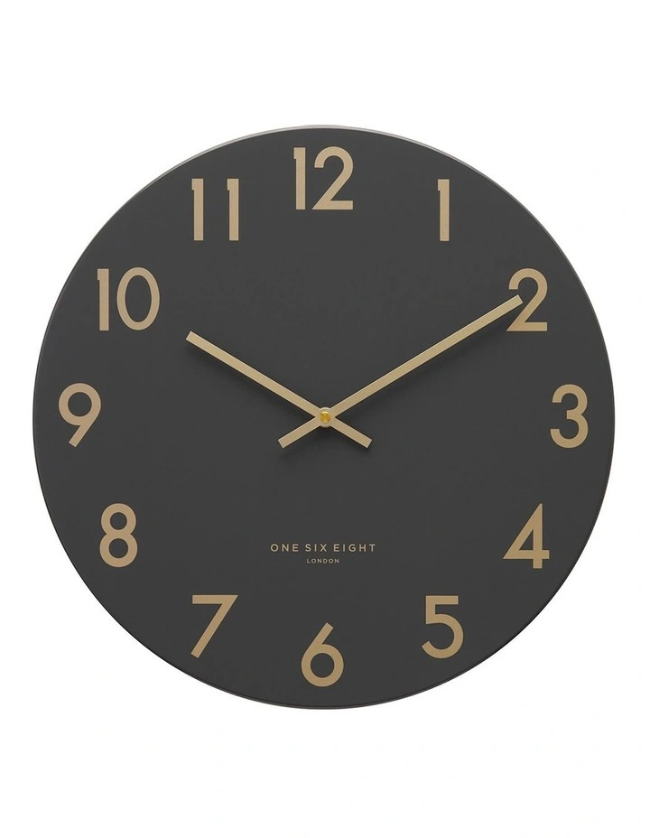 JONES Charcoal 40cm Silent Wall Clock