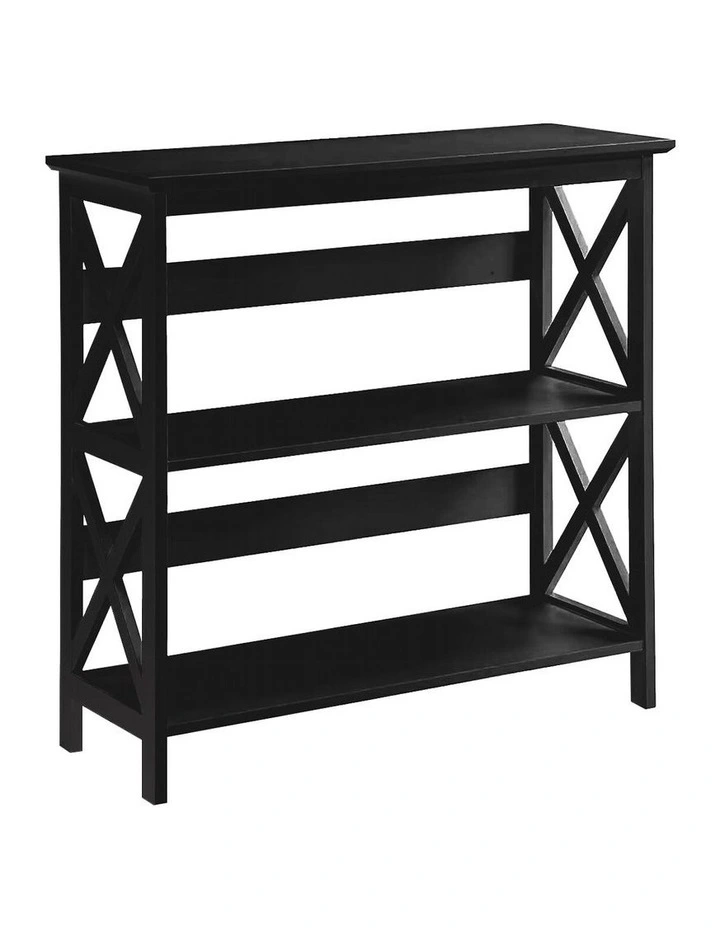 Lucas 3-Tier Bookshelf Display Rack in Black
