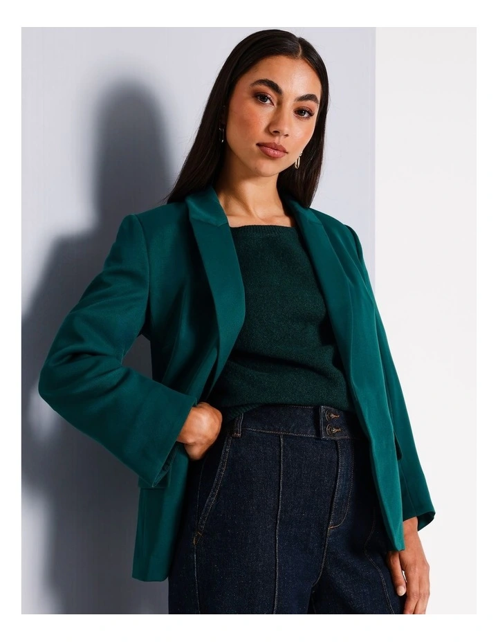 Soft Blazer in Dark Green