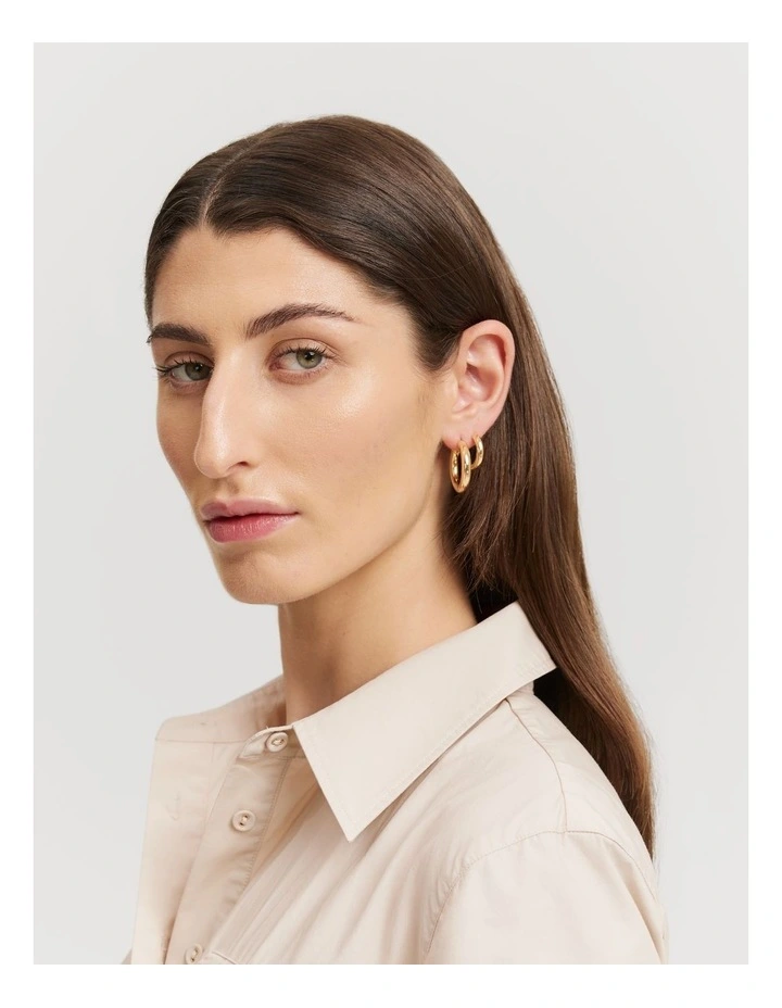 Hoop Earring Pack Of 2 in Gold
