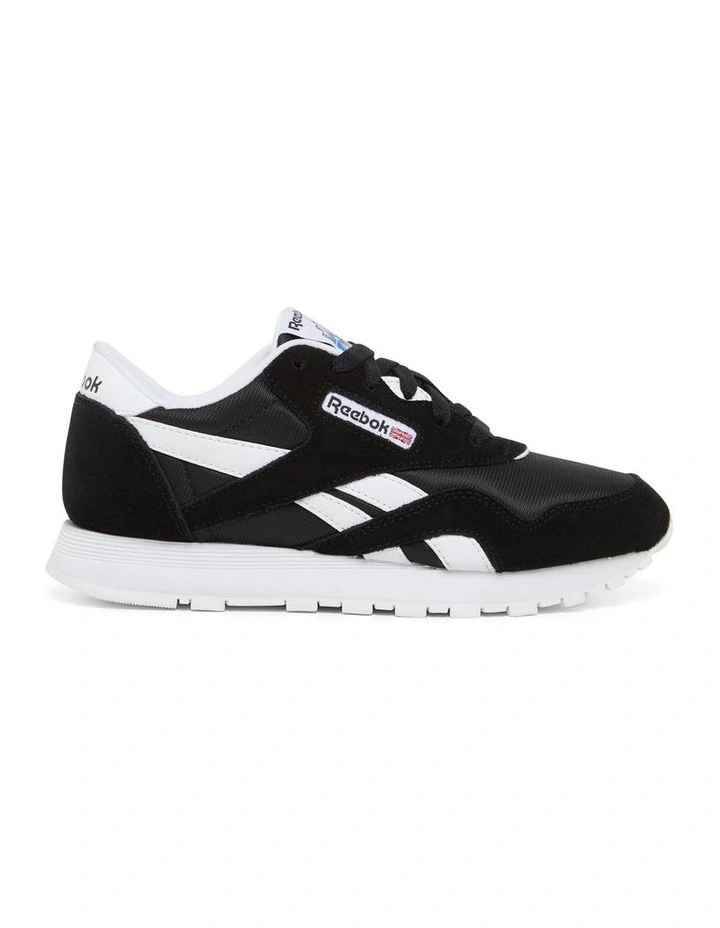 Classic Leather Nylon Sneakers in Black