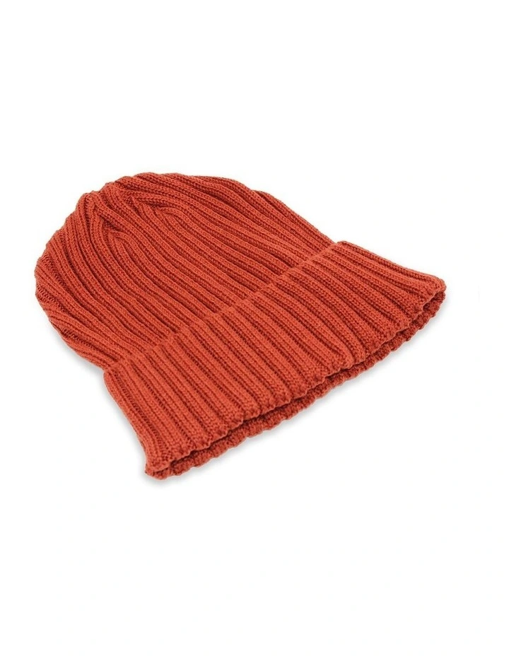 Tucker Merino Wool Beanie in Red Brick