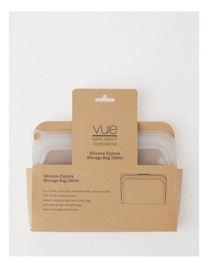Silicone Ziplock Storage Bag 330ml in Clear