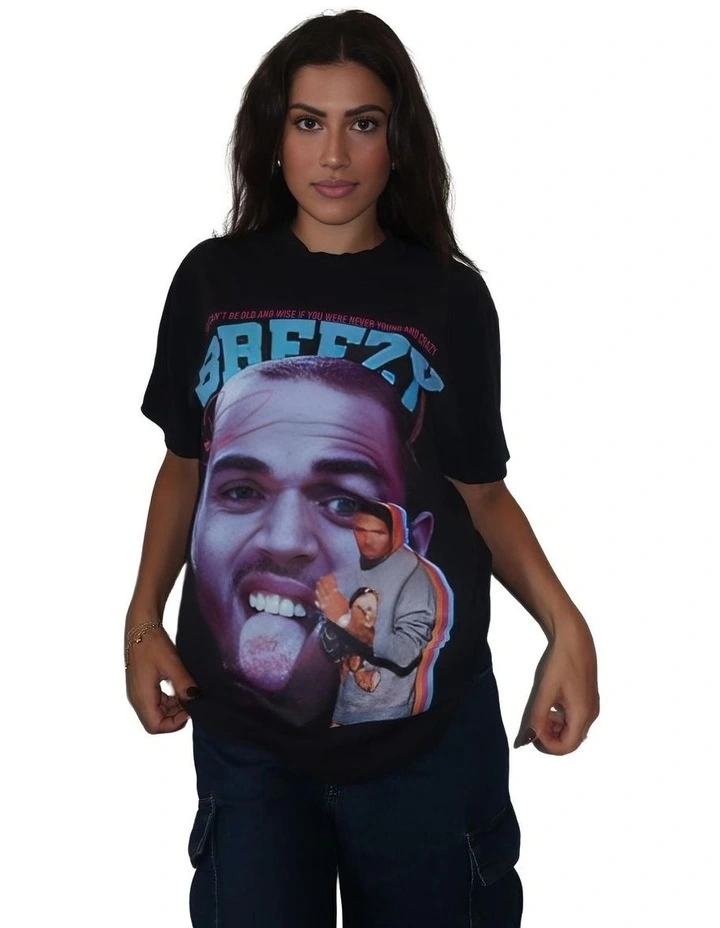 Chris Brown V1 Bootleg T-shirt in Black