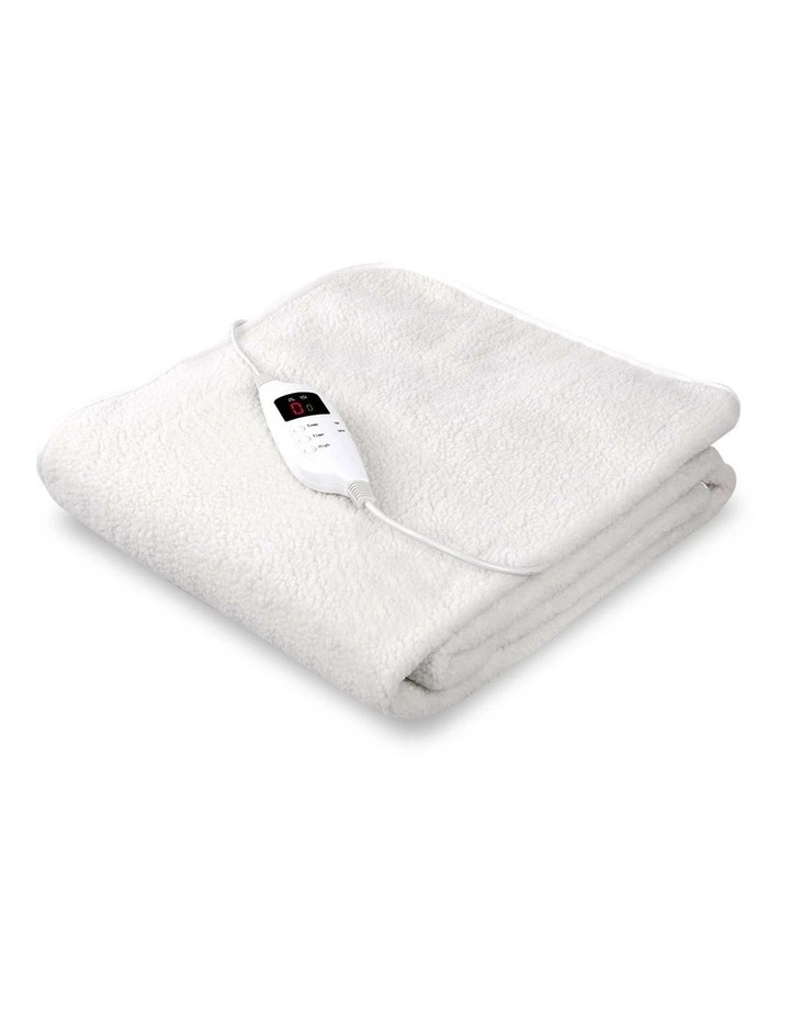 9 Setting Fully Fitted Electric Blanket Single in White